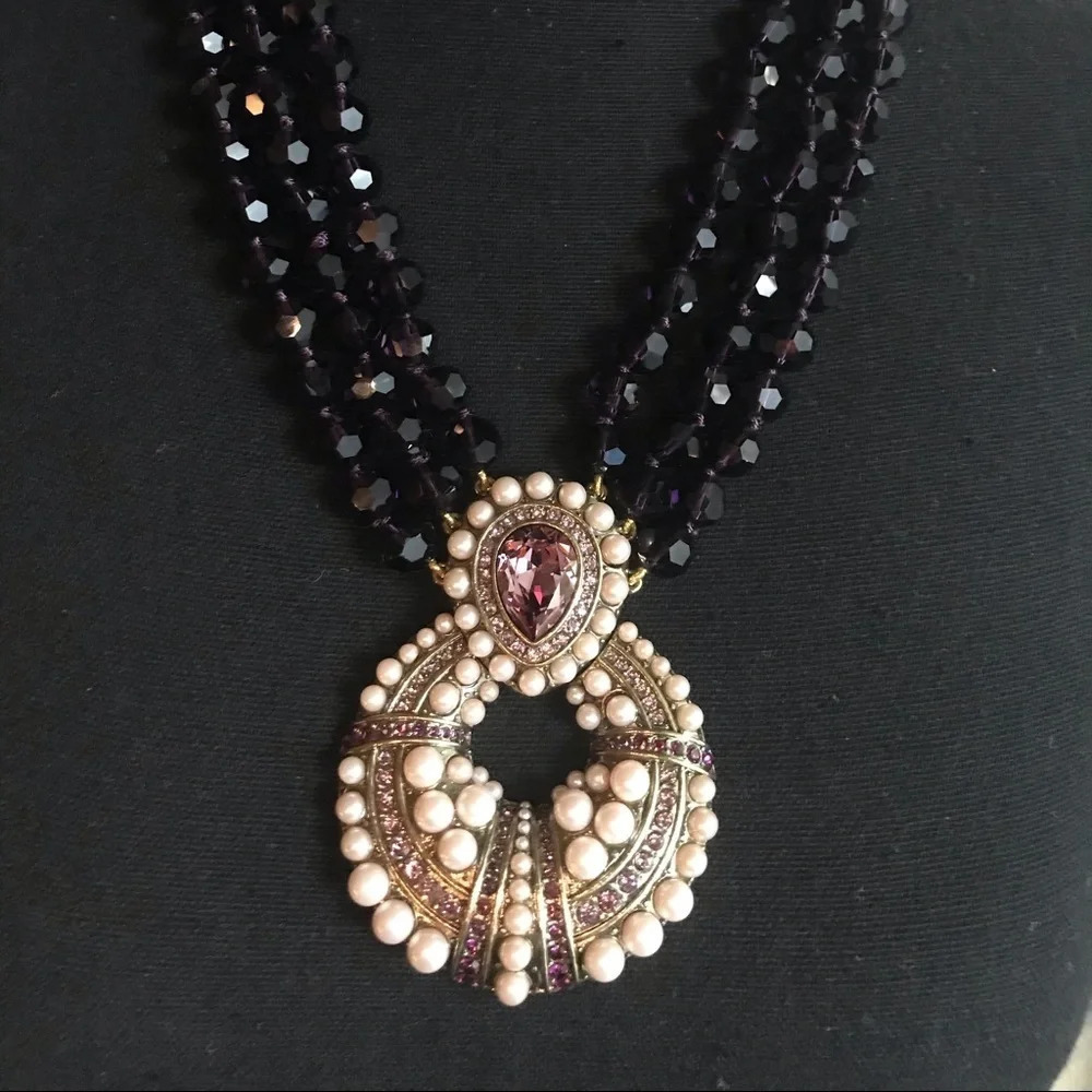 Heidi Daus Crystal Beaded Drop Necklace, NIB​ - Picture 3 of 13